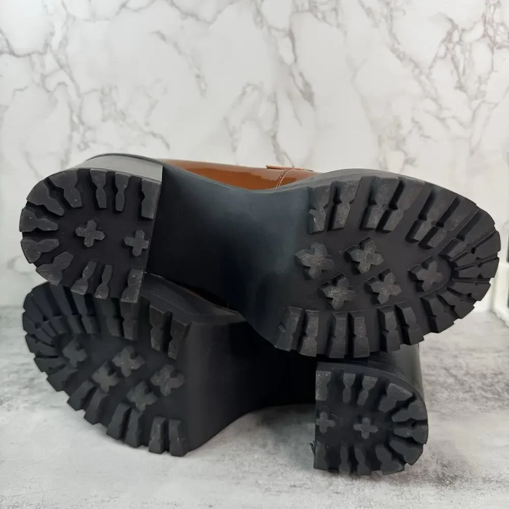 Madden Girl Kassidy-C Platform Loafer Women's 11 Brown Lug Sole Chunky Heel